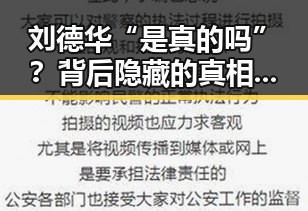 刘德华“是真的吗”？背后隐藏的真相与迷思