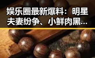娱乐圈最新爆料：明星夫妻纷争、小鲜肉黑历史与网红翻车